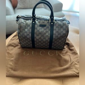 GUCCI Joy Boston GG Coated Canvas Handbag (Black)